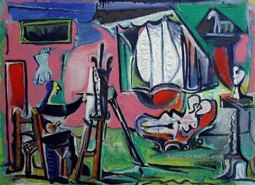 Der Künstler und sein Modell L artiste et son modèle I II 1963 kubistisch Ölgemälde